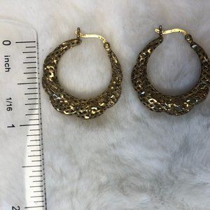 Mesh Gold Hoop Earrings
